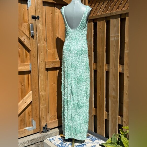 🆕 SIMKHAI 🧿 NWOT Bex Sequined Embellished Maxi Dress, Seafoam Green - Sz US 4 - Picture 9 of 15